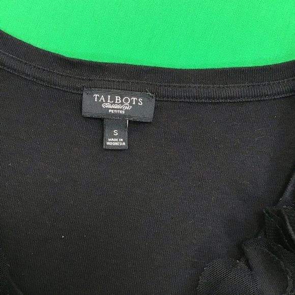 Talbots Petite Black Top - Picture 2 of 2